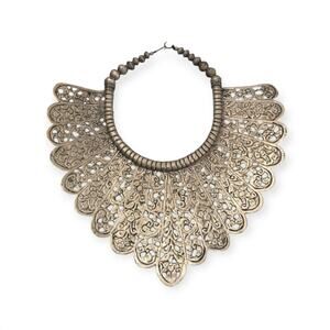 Antique India Hammered Silver Statement Collar